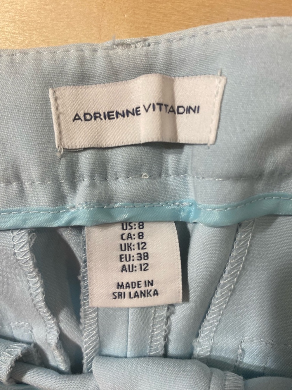 Adrienne Vittadini Pale Blue Stretch Dress Pants 8 (RB) - Picture 4 of 7